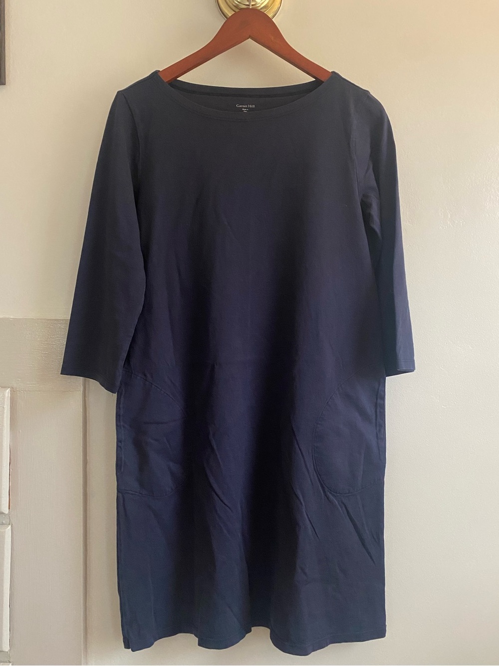 Garnet Hill Organic Cotton Navy Shift Dress